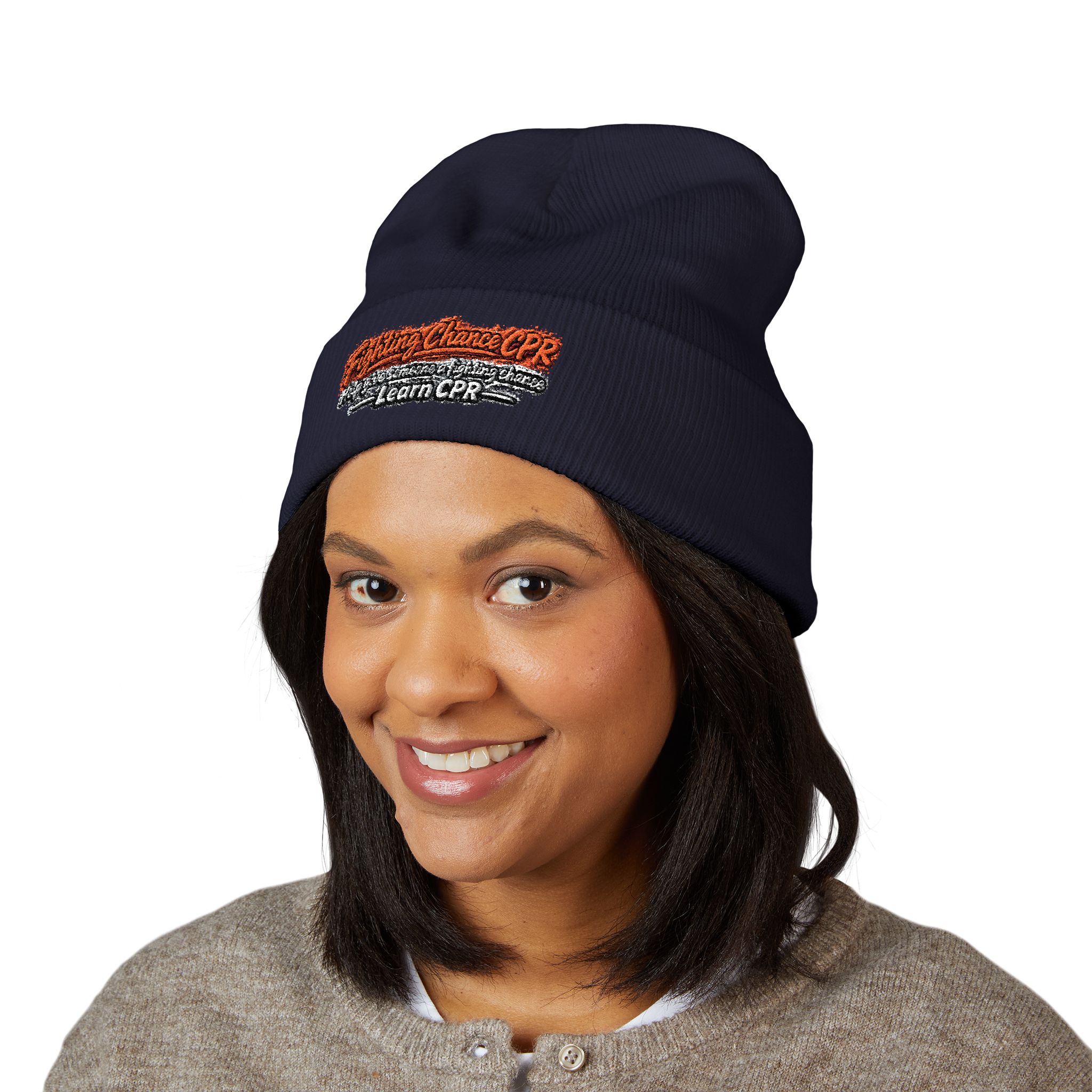Copy of Embroidered Orange and Black Text Beanie - Image 11
