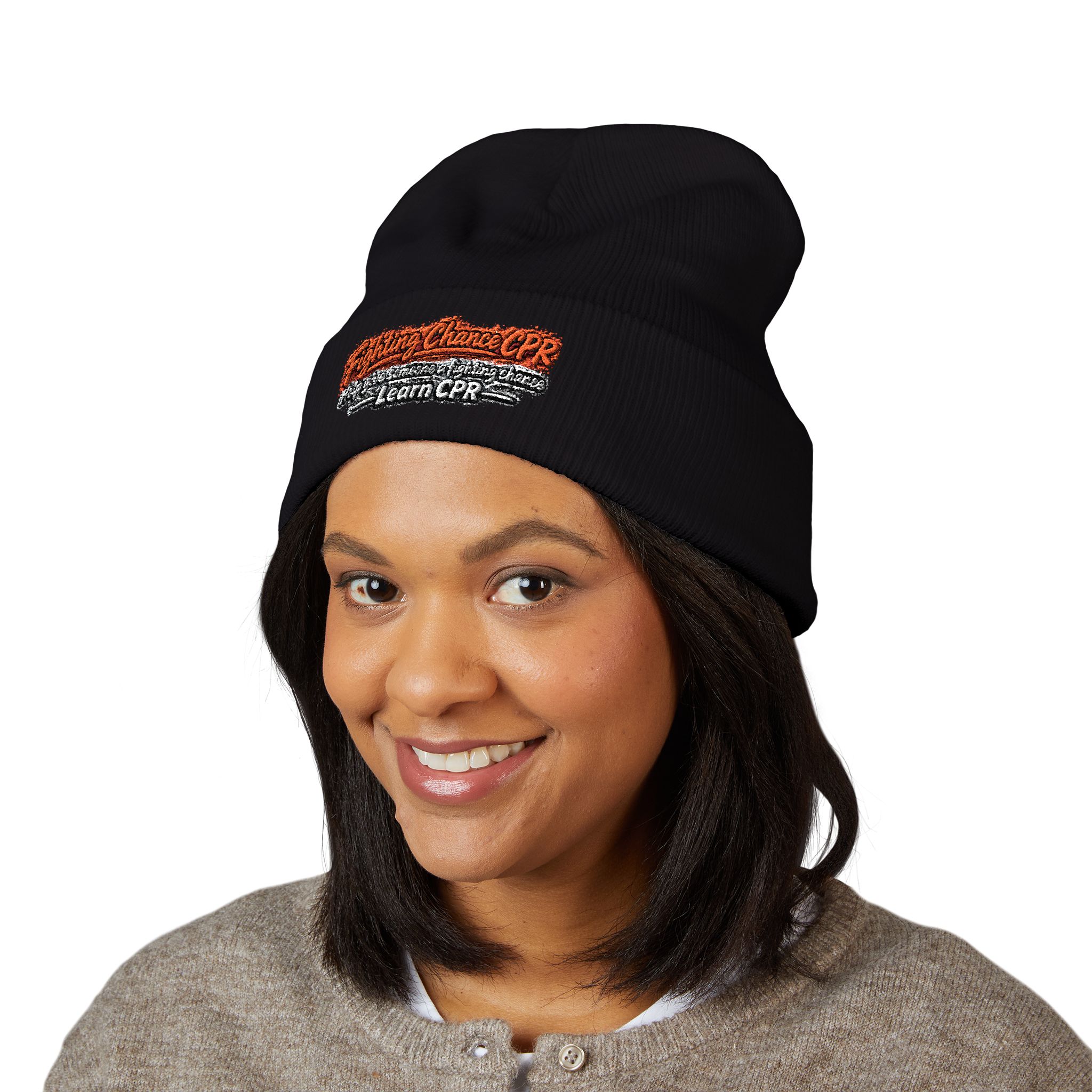 Copy of Embroidered Orange and Black Text Beanie - Image 15