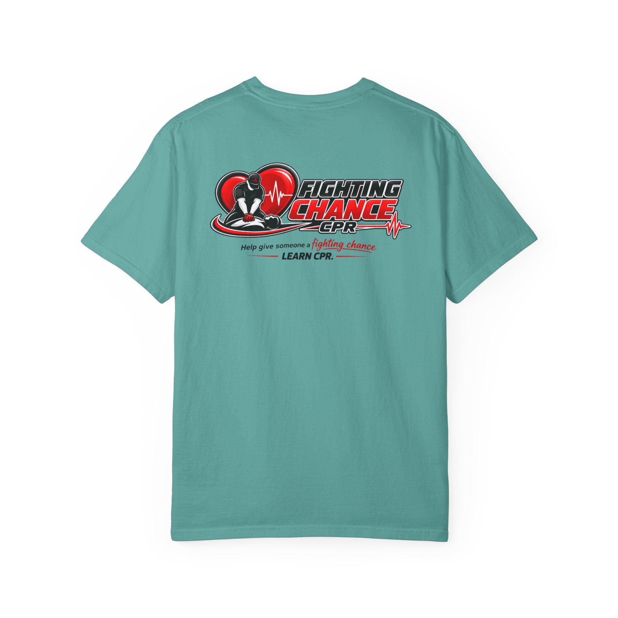 Fighting Chance CPR Awareness T-Shirt | Learn CPR Heartbeat Design - Image 18