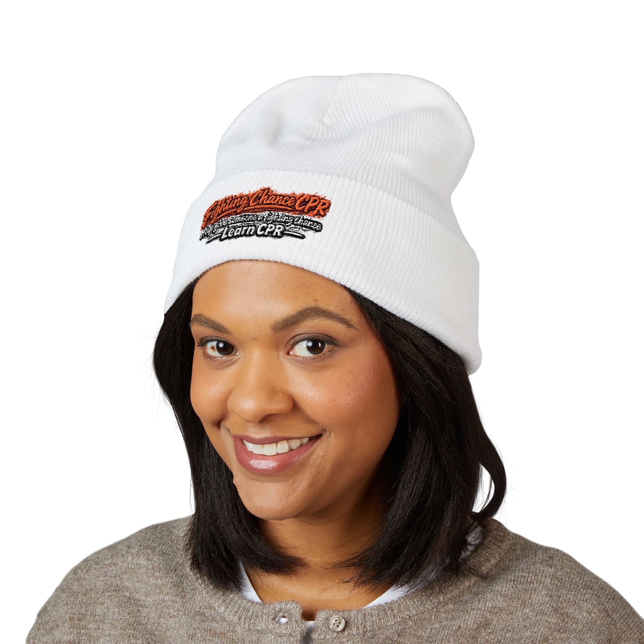 Copy of Embroidered Orange and Black Text Beanie - Image 3