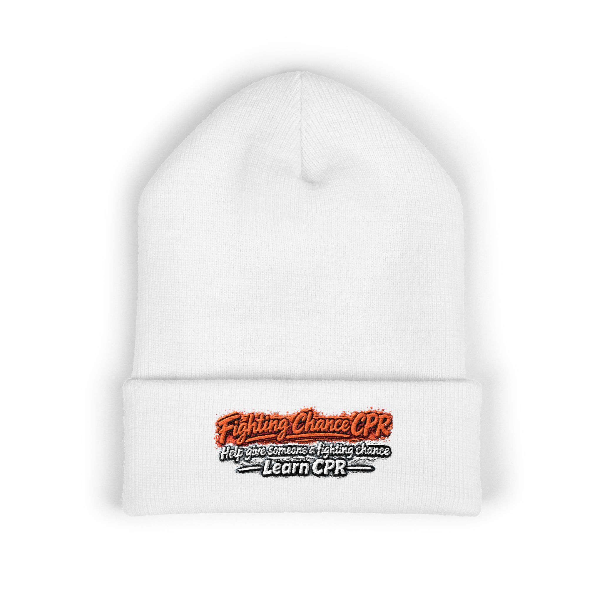 Copy of Embroidered Orange and Black Text Beanie