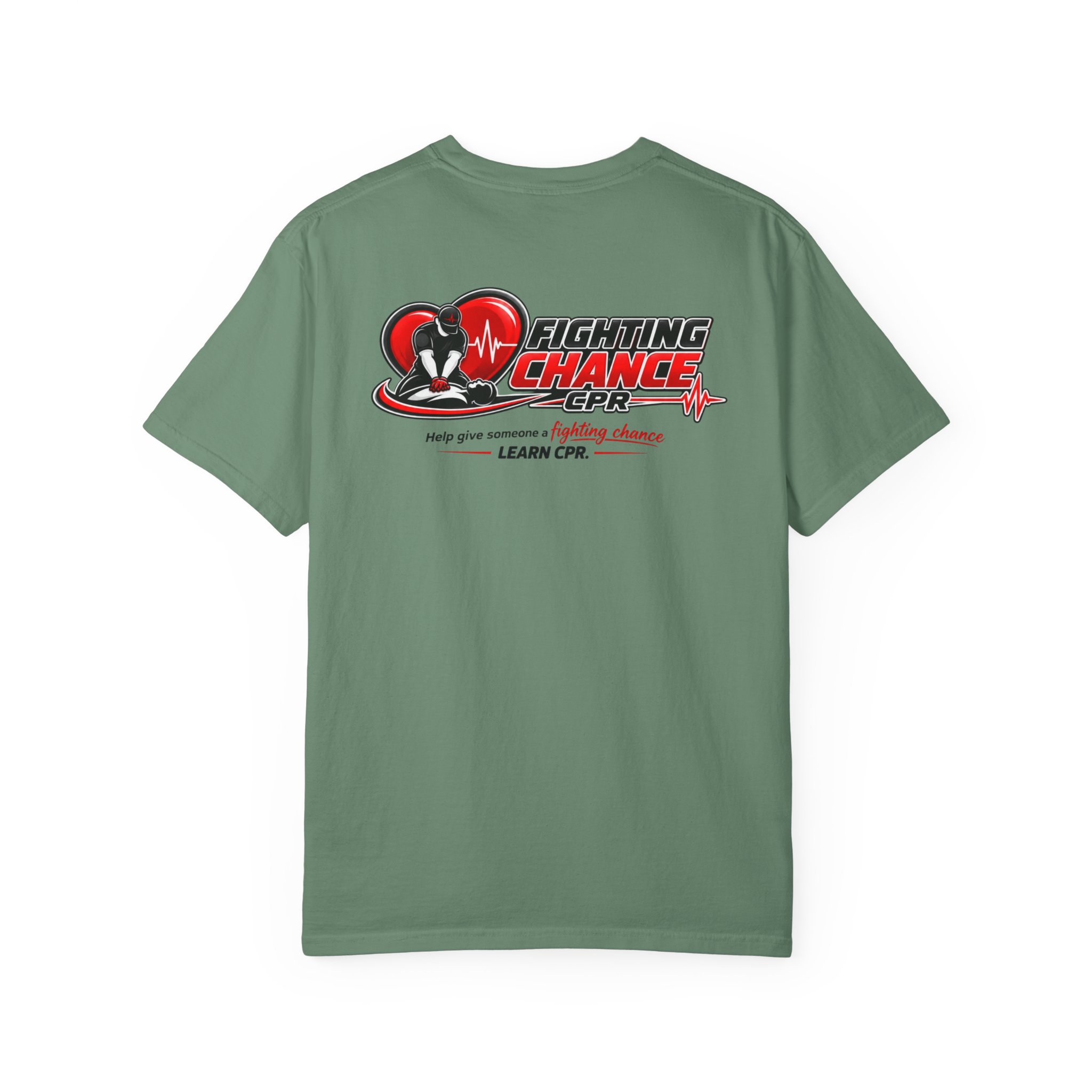 Fighting Chance CPR Awareness T-Shirt | Learn CPR Heartbeat Design - Image 14
