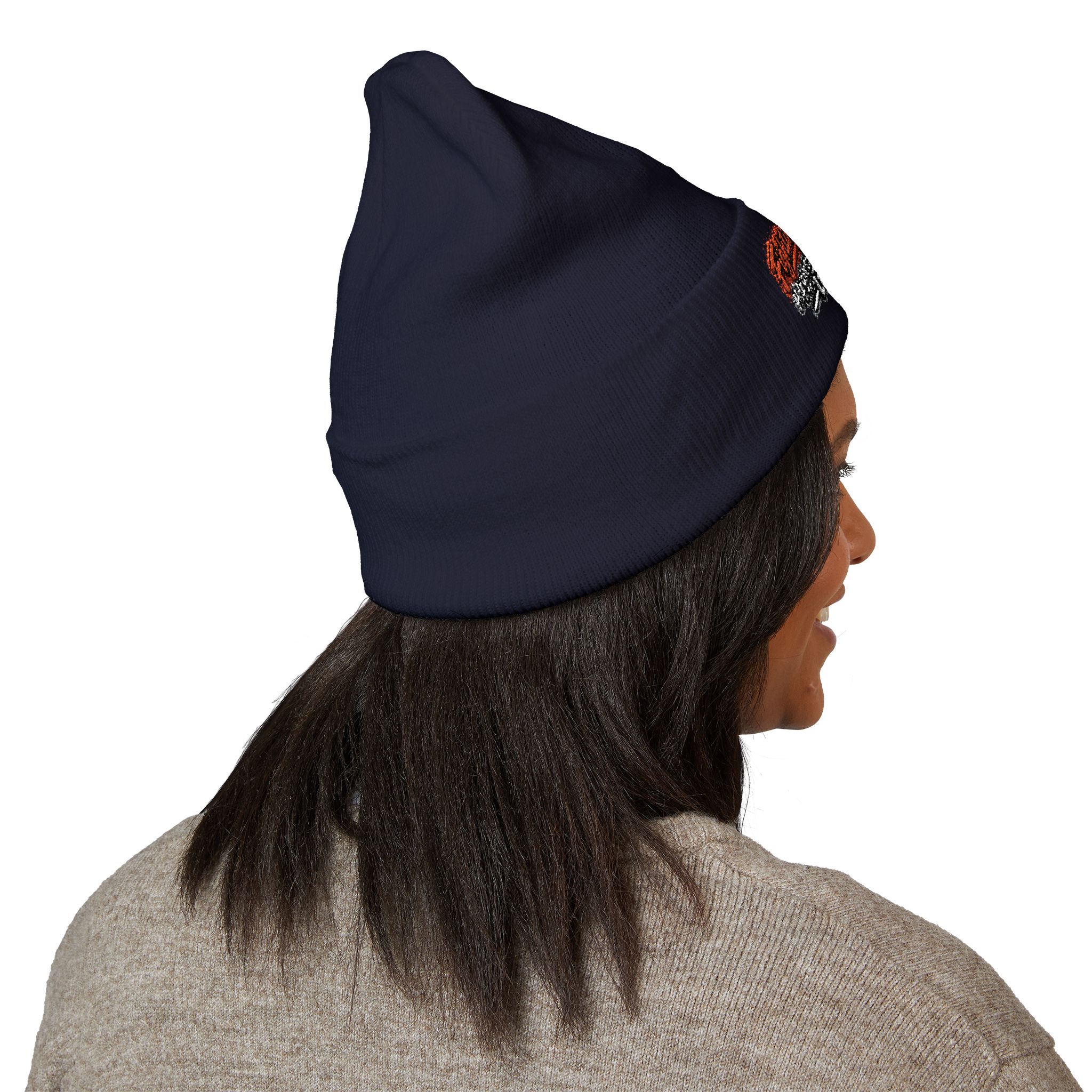 Copy of Embroidered Orange and Black Text Beanie - Image 12