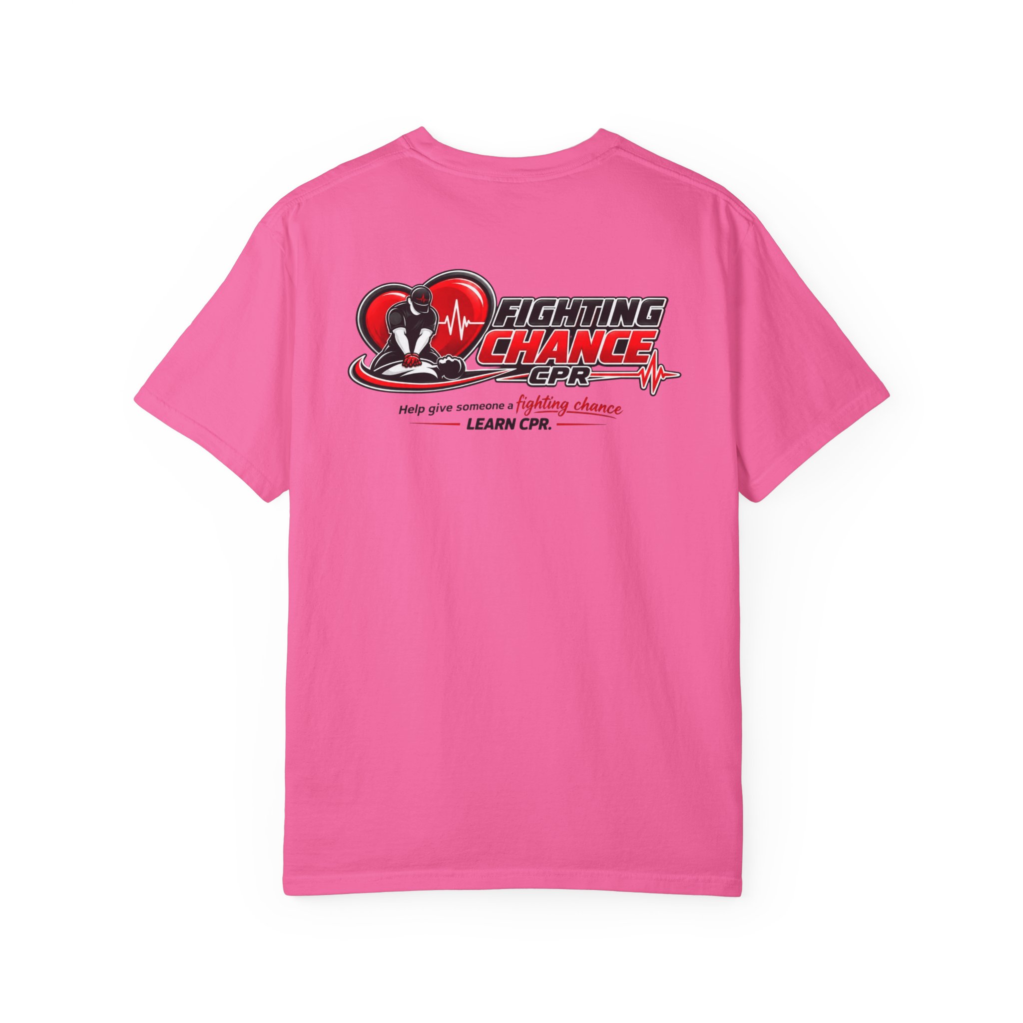 Fighting Chance CPR Awareness T-Shirt | Learn CPR Heartbeat Design - Image 26