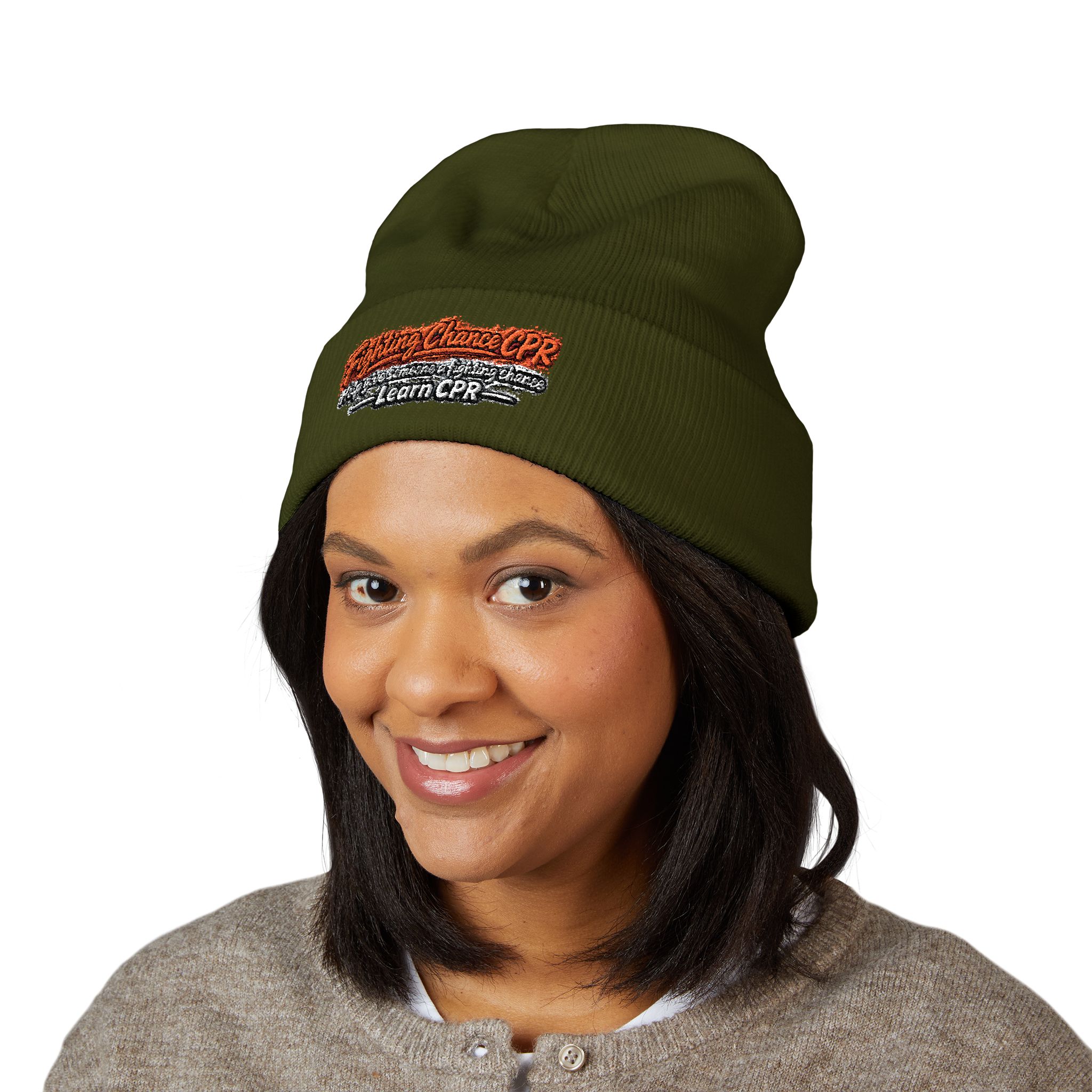 Copy of Embroidered Orange and Black Text Beanie - Image 7